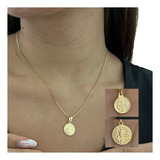 Cordão Feminino Moeda Antiga Banhado Ouro 24k Não Escurecer