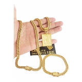 Cordão Grumet Lacraia 10mm Pulseira Pingente Banhado Ouro18k