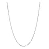 Cordão Italiano Corrente 70cm Masculino 3mm Prata 925 Flat