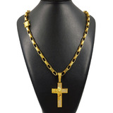 Cordão Masculino 100 Em Tungstênio Pingente Cravejado Jesus