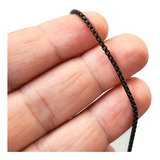 Cordão Masculino Preto De Tungstênio Redonda Portugues