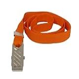 Cordão Para Crachá Laranja Com Presilha Pacote Com 10 Unidades