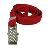 Cordão Para Crachá Vermelho Com Presilha Pacote Com 10 Unidades