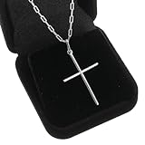 Cordão Pingente Crucifixo Prata 925 Colar Cruz Corrente Diamantada 60cm Cordao Masculino Garantia Eterna