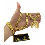 Cordão Pingente Pulseira 13mm Grumet Banhado Ouro 18k
