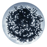 Cordão Pisca 100 Led Fixo C emenda Decoração Árvore Natal Cor Das Luzes Branco Frio fio Verde 127v