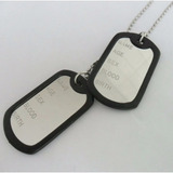 Cordão Placa Identificação Exército Dog Tag Aço Inox
