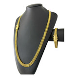 Cordão Pulseira 10mm Lacraia Banhado A Ouro 18k Luxuoso