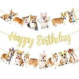 Corgi Banners De Festa De Aniversário 3 Peças Corgi Decorações De Aniversário Faixa De Aniversário Para Cachorro Decoração De Festa De Aniversário Para Animais De Estimação- Suprimentos De Chá De Bebê