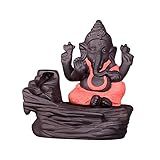 CORHAD Incensário Cerâmico Estátua Do Do Sucesso Ídolo Do Hindu Suporte De Incenso De Refluxo Estátuas De Ornamento Decoração De Diwali Elefante Hindu Decorações Argila Roxa
