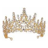 Coroa De Cabelo Noiva Casamento Miss Tiara Dourada T107