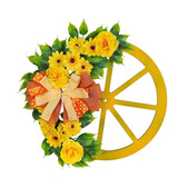 Coroa De Flores Amarelas Guirlandas De Primavera Para Porta