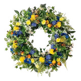 Coroa De Flores De Primavera Simples Para Porta Frontal