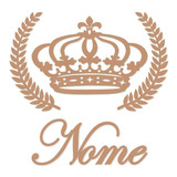 Coroa De Princesa Ramos E Nome Em Mdf Trigo Provençal
