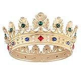 Coroa Real Barroca Masculina De Metal Príncipe Coroa De Cabelo Círculo Completo Acessórios De Cabelo Para Festa De Aniversário Cosplay Baile De Quinze Anos Tamanho Pequeno 15 5 Cm De Diâmetro Ouro