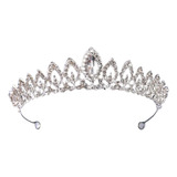 Coroa Tiara Cabelo Noiva Strass Prata