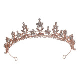 Coroa Tiara Noiva Debutante Dourada Strass Princesa Arco