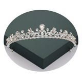 Coroa Tiara Noiva Debutante Prateada Porta Coque Casamento
