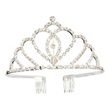 Coroa Tiara Strass Noiva Debutante Luxo C Pente Festa Moda