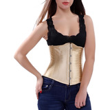 Corpete Corset Corselet Cinta Redutora Modeladora Underbust Bege M408