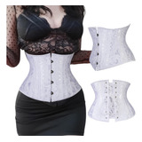 Corpete Corset Corselet Cinta Underbust Aço Branco M815