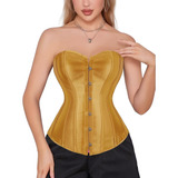 Corpete Corset Corselet Espartilho Cinta Dourado A M657