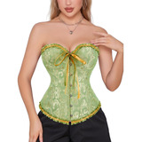 Corpete Corset Corselet Espartilho Cinta Modela Cintura Verde M163