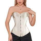 Corpete Corset Corselet Espartilho Cinta Modeladora Creme A M113