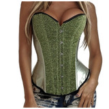 Corpete Corset Corselet Espartilho Cinta Modeladora Verde Brilhante M57