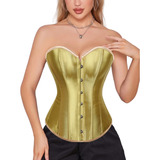 Corpete Corset Corselet Espartilho Modelador Dourado A M123