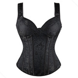Corpete Corset Espartilho Overbust Cores Alça Zíper Vintage