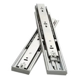 Corrediça Telescópica Inox Amortecedor Gaveta 45cm Reforçada