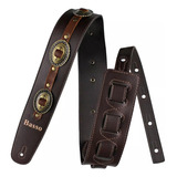 Correia Alça Country Marrom Basso Guitarra Baixo Violão