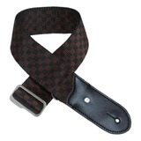 Correia Alça Guitarra Violão Small Grid Black brown Vulcan