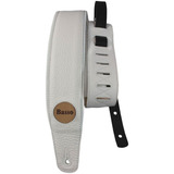 Correia Guitarra Violão Baixo Basso Sl 60 Alça Couro Relax Branco