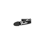 Correia Para Instrumentos Nylon Running Preta Logo Branca E Azul Fender