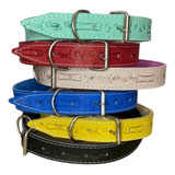 Correia Para Pescoço De Pets Personalizada Couro Legítimo
