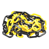 Corrente 50 Mts Plástica Isola Sinalização Calha Elo Zebrada Cor Amarelo preto