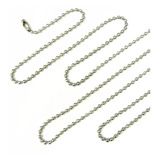Corrente Bolinha 2 5mm Aço Inox Cirúrgico 100cm P Dog Tag