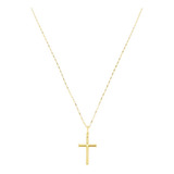 Corrente Cadeado De 60cm Pingente Crucifixo Ouro 18k Maciço