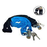 Corrente Cadeado Trava Anti Furto Micha P Pneu Bike Moto Cor Azul