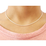 Corrente Colar Feminino Cordão Baiano Prata 925 Maciça 45cm