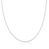 Corrente-Colar Masculino Cordão Baiano Em Prata 925- 2mm- Acabamento Brilhante- Original -60 Cm-