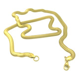 Corrente colar Pele Cobra Aço Cirúrgico Inox Banhado Ouro 18 Cor Dourado