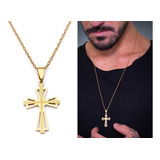 Corrente Colar Pingente Aço Ogrife J 280 Banhado Ouro 18k