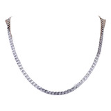 Corrente Cordão Banhado Prata 925 Masculina 60cm 4mm Ref 303