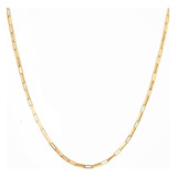 Corrente Cordão Cadeado Oca Alongada 60cm Masculino Ouro 18k