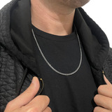 Corrente Cordão Colar Masculino Grumet Em Aço Inox Prata
