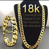 Corrente Cordão Grosso 12mm Banhado Ouro 18k Pulseira