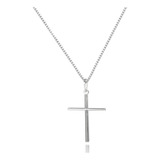 Corrente Cordão Prata Maciça 925 C Pingente Crucifixo 70cm
